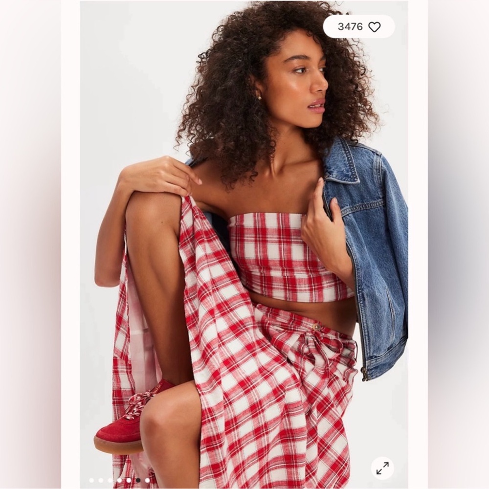 Free People After you set. NWT.
Red plaid -2 piece set